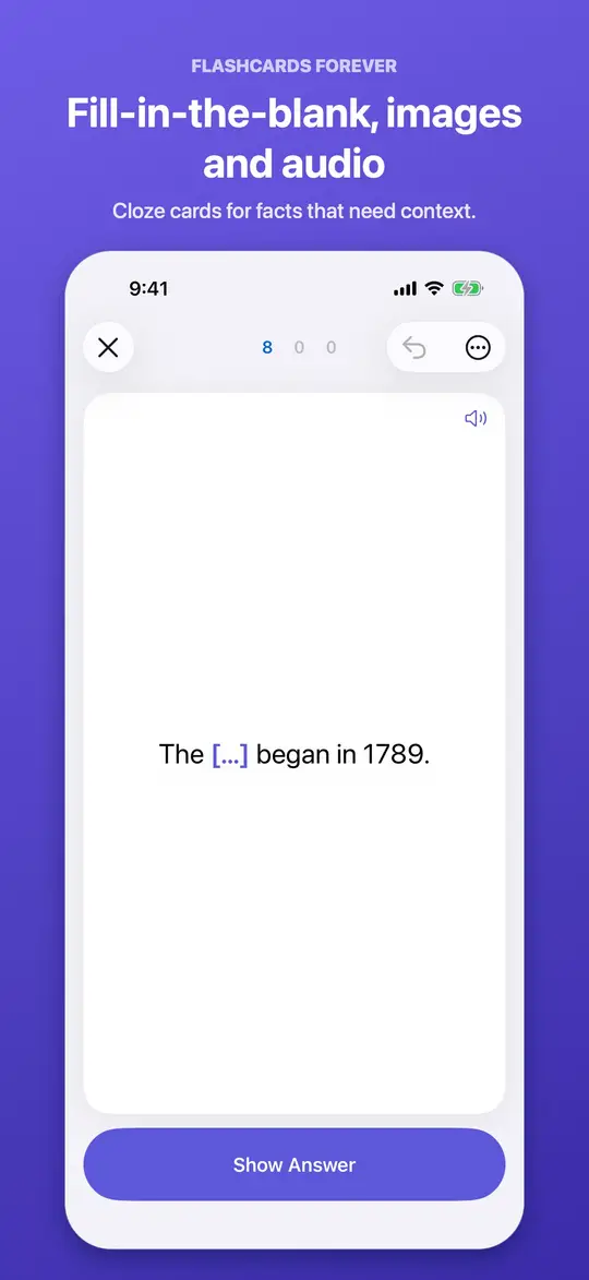 A fill-in-the-blank card