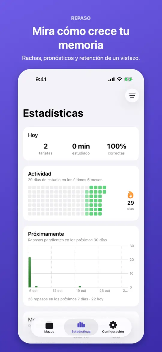 Estadísticas de estudio