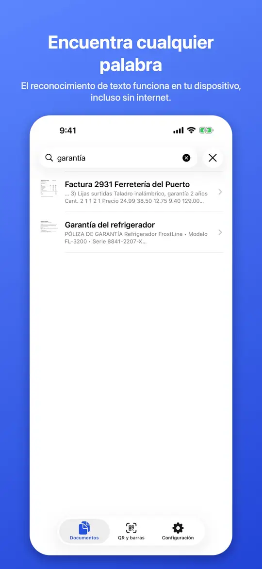 Búsqueda del texto dentro de tus documentos escaneados