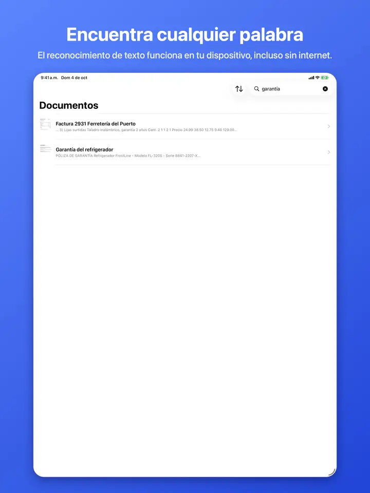 Búsqueda del texto dentro de tus documentos escaneados