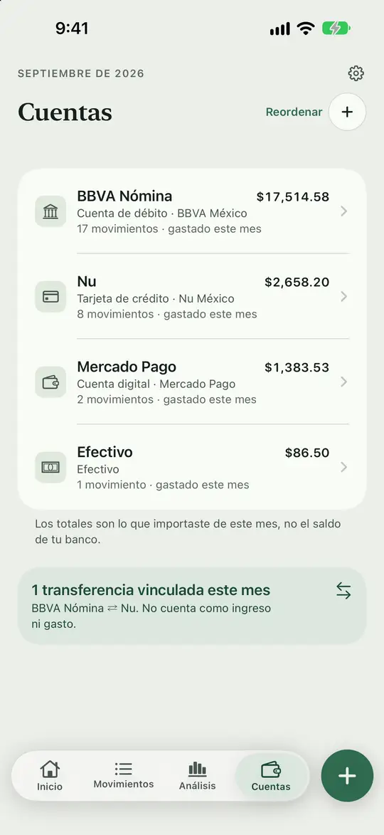 Varias cuentas en un solo lugar