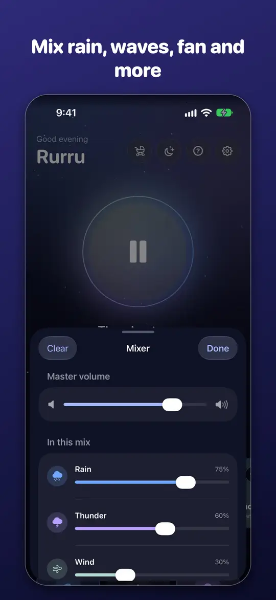 Mixing several sounds together