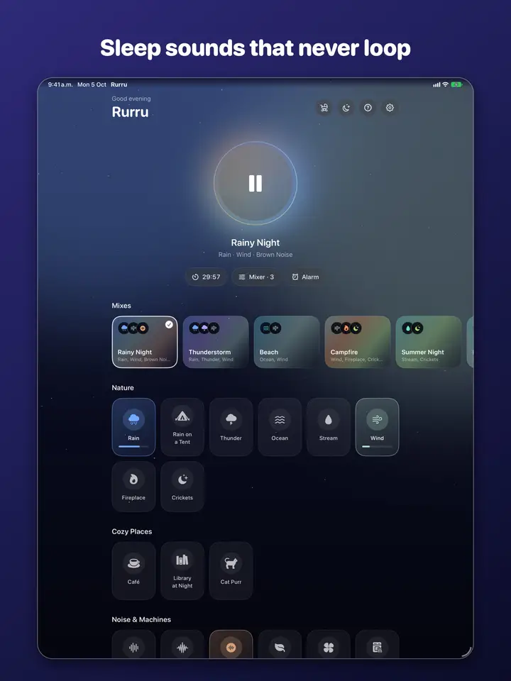 The sound library: rain, ocean, fireplace and more