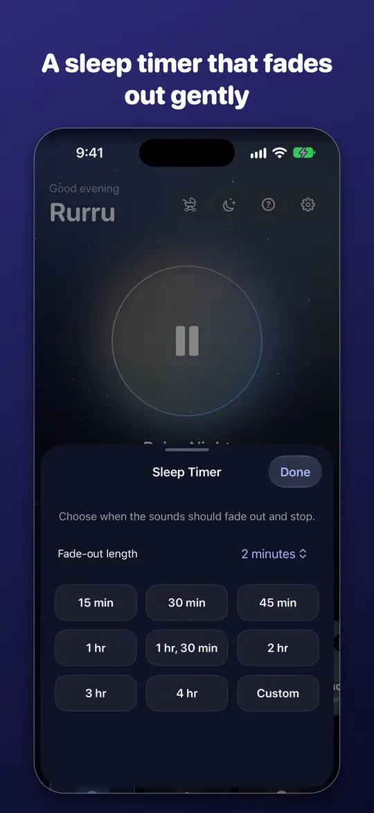 Setting a sleep timer