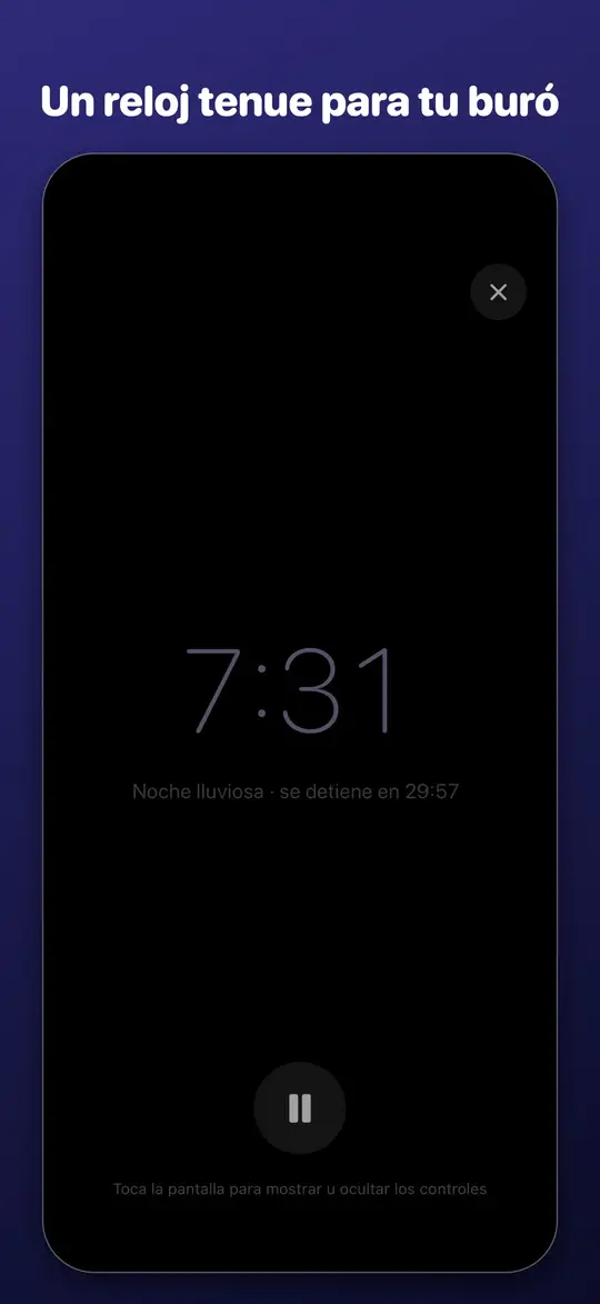 Modo reloj de buró con poca luz